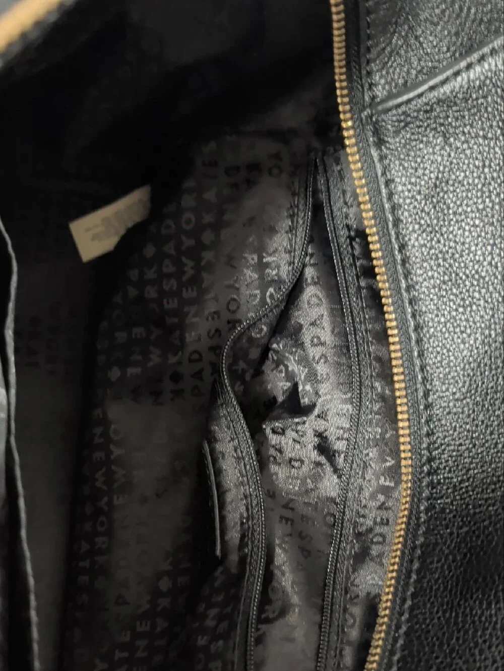 kate spade Black Pebbled Leather Satchel with Gold Hardware